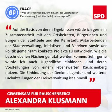 Alexandra Klusmann Fragen OP - Leerstände